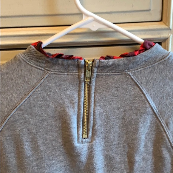 Grey sweater with gold + plaid detail! - Picture 3 of 3